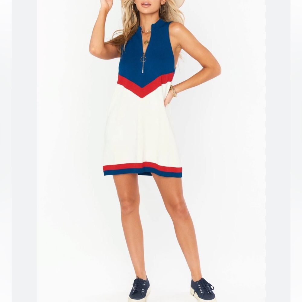 Show Me Your Mumu. Chevron Zip Dress. Size Large.